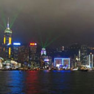 Vista Noturna de Hong Kong