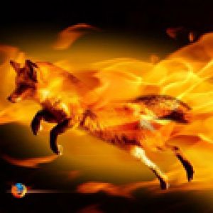 Raposa Flamejante em Movimento