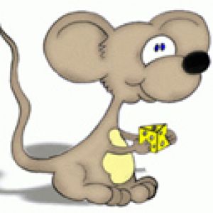 Rato de Desenho Animado Fofo com Queijo