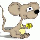 Rato de Desenho Animado Fofo com Queijo