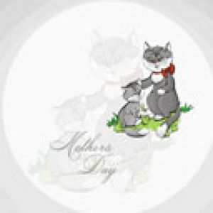 Ilustração de gato para o Dia das Mães