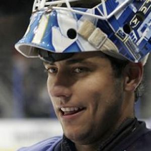 Goleiro de Hockey em Ação
