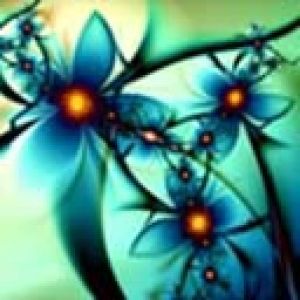 Design Abstrato de Flores Azuis