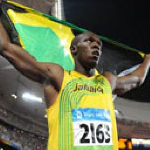 Celebração de um Velocista Jamaicano