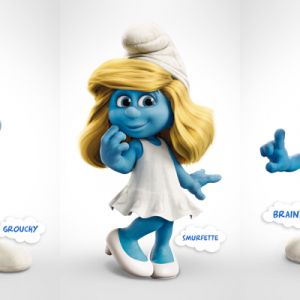 Personagens dos Smurfs - Grumpy, Smurfette, Brainy