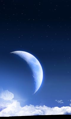 Lua Crescente no Céu Noturno