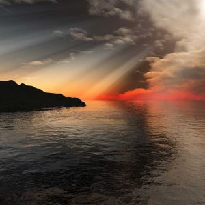 Deslumbrante Pôr do Sol Sobre o Oceano