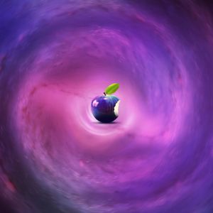 Maçã Cósmica no Vórtice Roxo