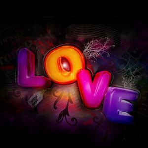 Tipografia Colorida do Amor