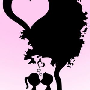 Silhueta de Amor Fofa