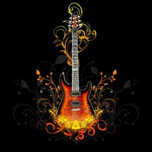 Guitarra Elétrica com Design Floral