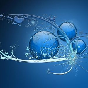Design Abstrato Azul com Bolhas