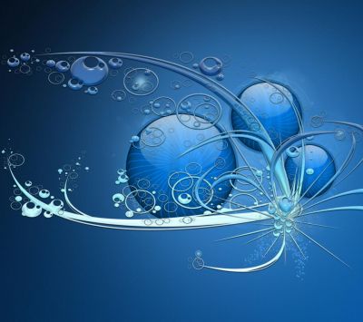 Design Abstrato Azul com Bolhas
