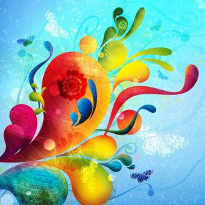 Design Floral Abstrato Colorido