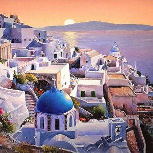 Pôr do sol em Santorini