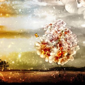 Paisagem Floral Encantadora