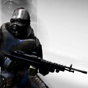 Soldado Futurista com Arma