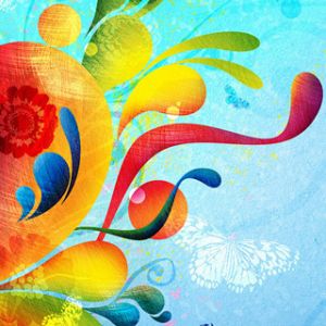 Design Floral Abstrato Colorido