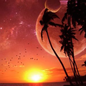 Deslumbrante Pôr do Sol com Planetas