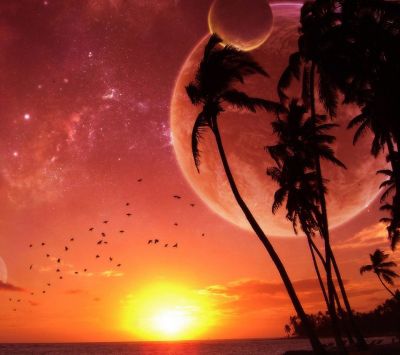 Deslumbrante Pôr do Sol com Planetas