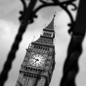 Torre do Big Ben em Preto e Branco