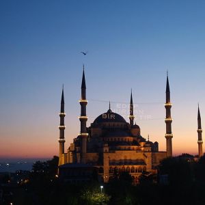 Mesquita Sultan Ahmed ao Pôr do Sol