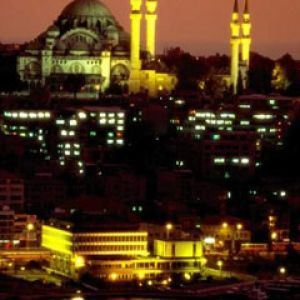 Horizonte de Istambul ao Pôr do Sol