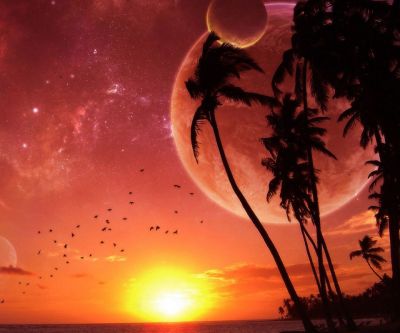 Deslumbrante Pôr do Sol com Planetas
