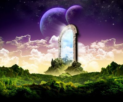 Paisagem Fantástica com Portal