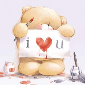 Ursinho Fofo com Mensagem de Amor