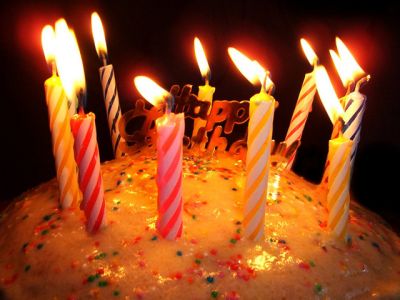 Bolo de Aniversário com Velas