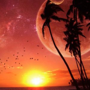 Deslumbrante Pôr do Sol com Planetas