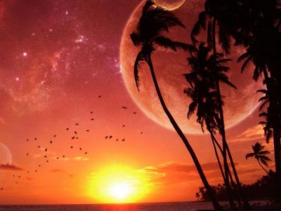Deslumbrante Pôr do Sol com Planetas