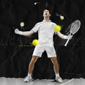 Novak Djokovic Ação de Tênis