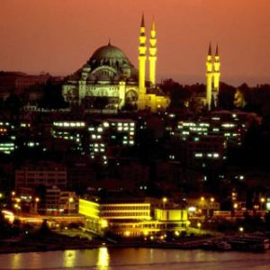Horizonte de Istambul ao Pôr do Sol