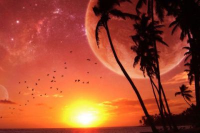 Deslumbrante Pôr do Sol com Planetas
