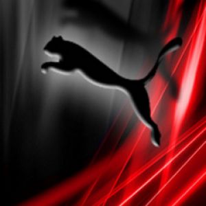 Logo da Puma com fundo vermelho
