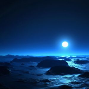 Paisagem Oceânica Iluminada pela Lua