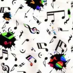 Padrão de Notas Musicais Coloridas