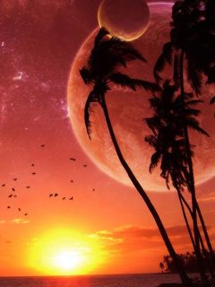 Deslumbrante Pôr do Sol com Planetas
