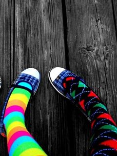 Meias Listradas Coloridas