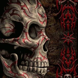Arte de Caveira com Design Tribal