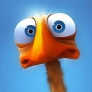 Personagem de avestruz animado engraçado