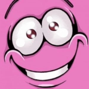 Rosto de Desenho Animado Rosa Feliz