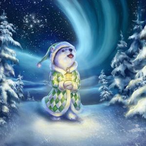 Urso Polar Fofo no Inverno