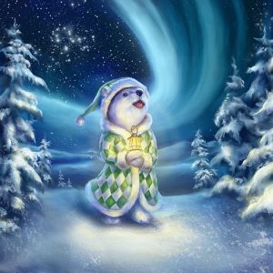 Urso Polar Fofo no Inverno