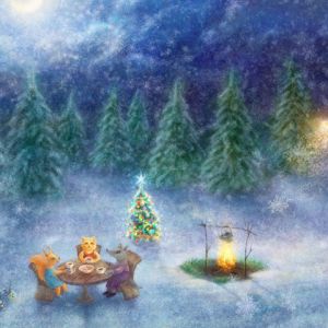 Animais Fofos Celebração de Inverno