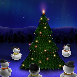 Bonecos de Neve Fofos com Árvore de Natal