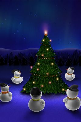 Bonecos de Neve Fofos com Árvore de Natal