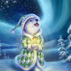 Urso Polar Fofo no Inverno